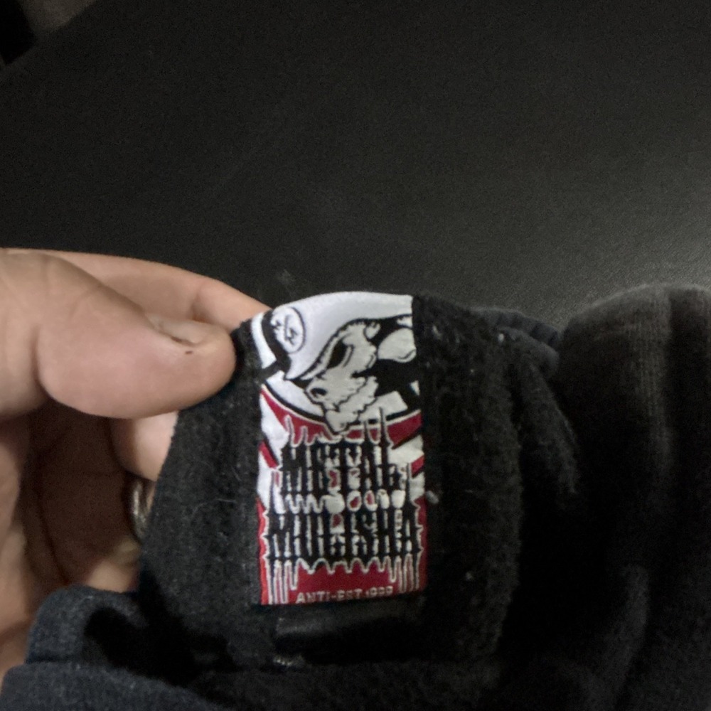 Vintage Metal Mulisha M Black Fleece Pullover Hoodie Men Graphic Skulls Goth - Picture 7 of 7